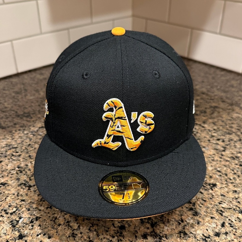 Oakland Athletics Hat New Era 59Fifty 7 1/2 Black‎ 1989 World Series Patch New